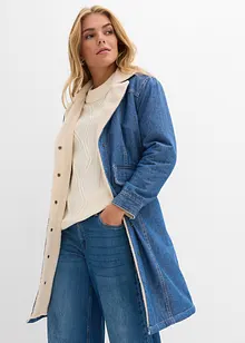 Cappotto invernale in denim con calda fodera teddy, bonprix Cappotto invernale in denim con calda fodera teddy, bonprix