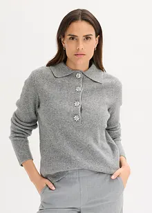 Maglione polo con percentuale di lana, bonprix Maglione polo con percentuale di lana, bonprix