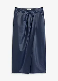 Gonna midi a portafoglio in similpelle, bonprix Gonna midi a portafoglio in similpelle, bonprix