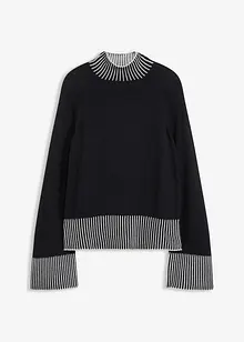 Maglione con collo dritto in misto cachemire, bonprix Maglione con collo dritto in misto cachemire, bonprix