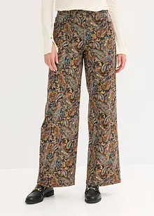 Pantaloni a gamba larga elasticizzati in misto cotone, bonprix Pantaloni a gamba larga elasticizzati in misto cotone, bonprix