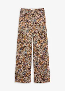 Pantaloni a gamba larga elasticizzati in misto cotone, bonprix Pantaloni a gamba larga elasticizzati in misto cotone, bonprix