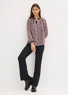 Blusa in chiffon con fantasia e ricamo, bonprix Blusa in chiffon con fantasia e ricamo, bonprix