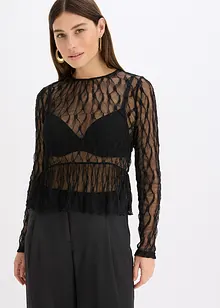Maglia a maniche lunghe in pizzo, bonprix Maglia a maniche lunghe in pizzo, bonprix