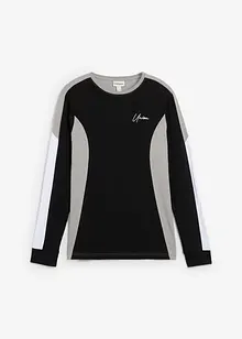 Maglia a maniche lunghe in misto cotone elasticizzato, slim fit, bonprix Maglia a maniche lunghe in misto cotone elasticizzato, slim fit, bonprix