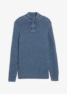 Maglione in filato grosso con mezza zip e effetto lavato, bonprix Maglione in filato grosso con mezza zip e effetto lavato, bonprix