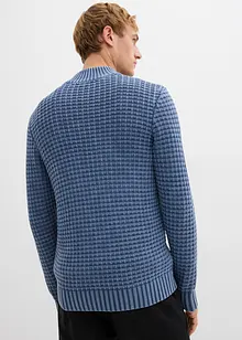 Maglione in filato grosso con mezza zip e effetto lavato, bonprix Maglione in filato grosso con mezza zip e effetto lavato, bonprix