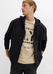 Felpa con zip, cappuccio e puro cotone, loose fit, bonprix Felpa con zip, cappuccio e puro cotone, loose fit, bonprix