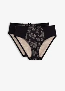 Slip alto con pizzo delicato (pacco da 2), bonprix Slip alto con pizzo delicato (pacco da 2), bonprix