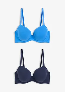 Reggiseno con coppe preformate e cotone biologico (pacco da 2), bonprix Reggiseno con coppe preformate e cotone biologico (pacco da 2), bonprix
