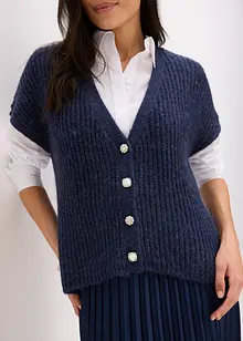 Gilet in maglia con bottoni decorativi e percentuale di lana, bonprix Gilet in maglia con bottoni decorativi e percentuale di lana, bonprix