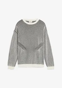 Maglione a coste in misto cotone, loose fit, bonprix Maglione a coste in misto cotone, loose fit, bonprix