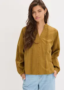 Blusa in cotone con dettagli in pizzo, bonprix Blusa in cotone con dettagli in pizzo, bonprix
