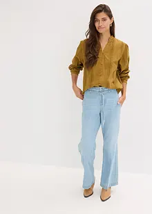 Blusa in cotone con dettagli in pizzo, bonprix Blusa in cotone con dettagli in pizzo, bonprix