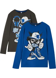 Maglia a maniche lunghe con cotone biologico (pacco da 2), bonprix Maglia a maniche lunghe con cotone biologico (pacco da 2), bonprix
