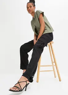 Pantaloni cargo in misto lino, bonprix Pantaloni cargo in misto lino, bonprix