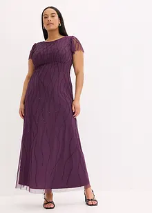 Abito lungo in tulle delicato con ricamo e perline, bonprix Abito lungo in tulle delicato con ricamo e perline, bonprix