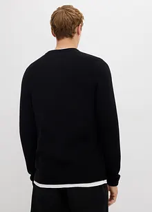 Maglione effetto 2 in 1 strutturato in misto cotone, bonprix Maglione effetto 2 in 1 strutturato in misto cotone, bonprix
