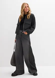 Jeans wide leg con inserto, vita alta, bonprix Jeans wide leg con inserto, vita alta, bonprix