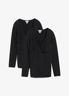 Maglia prémaman / da allattamento 2 in 1 in puro cotone biologico (pacco da 2), bonprix Maglia prémaman / da allattamento 2 in 1 in puro cotone biologico (pacco da 2), bonprix