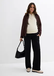 Pantaloni prémaman in punto di Roma a gamba larga e dalla linea dritta, bonprix Pantaloni prémaman in punto di Roma a gamba larga e dalla linea dritta, bonprix