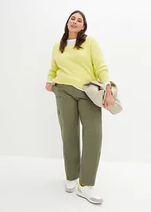 Pantaloni cargo in cotone, vita media, bonprix Pantaloni cargo in cotone, vita media, bonprix