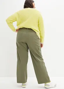 Pantaloni cargo in cotone, vita media, bonprix Pantaloni cargo in cotone, vita media, bonprix
