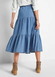 Gonna di jeans midi a balze, bonprix Gonna di jeans midi a balze, bonprix