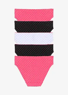 Slip con cotone morbido e fiocchetto in satin (pacco da 5), bonprix Slip con cotone morbido e fiocchetto in satin (pacco da 5), bonprix