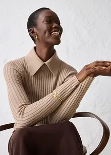 Maglione a coste in lana merino, bonprix Maglione a coste in lana merino, bonprix