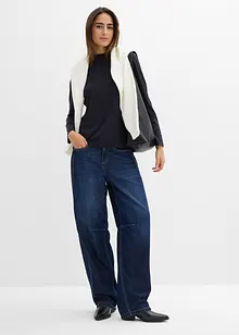 Maglia a maniche lunghe con collo dritto e poliammide riciclata, bonprix Maglia a maniche lunghe con collo dritto e poliammide riciclata, bonprix