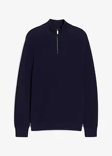 Maglione con mezza zip in puro cotone, bonprix Maglione con mezza zip in puro cotone, bonprix