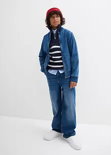 Maglione con mezza zip in filato fine di puro cotone, bonprix Maglione con mezza zip in filato fine di puro cotone, bonprix