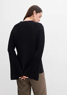 Maglione plissettato in filato fine di misto viscosa, bonprix Maglione plissettato in filato fine di misto viscosa, bonprix