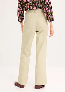 Pantaloni in twill di puro cotone, vita alta, bonprix Pantaloni in twill di puro cotone, vita alta, bonprix