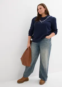 Felpa in misto cotone con ricamo, bonprix Felpa in misto cotone con ricamo, bonprix