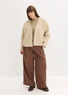 Blazer oversize effetto lana sfoderato, con cintura, bonprix Blazer oversize effetto lana sfoderato, con cintura, bonprix