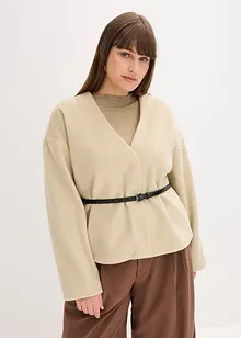 Blazer oversize effetto lana sfoderato, con cintura, bonprix Blazer oversize effetto lana sfoderato, con cintura, bonprix