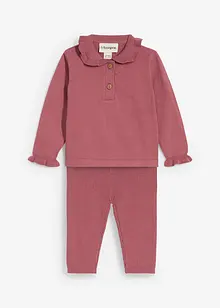 Maglia con colletto con volant e leggings (set 2 pezzi), bonprix Maglia con colletto con volant e leggings (set 2 pezzi), bonprix