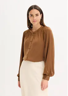 Blusa di satin con finiture in pizzo, bonprix Blusa di satin con finiture in pizzo, bonprix