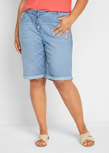 Bermuda comfort in jeans elasticizzato con cinta comoda, bonprix Bermuda comfort in jeans elasticizzato con cinta comoda, bonprix