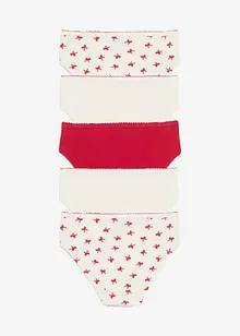 Slip in morbida maglia a costine con fiocchetto di raso (pacco da 5), bonprix Slip in morbida maglia a costine con fiocchetto di raso (pacco da 5), bonprix
