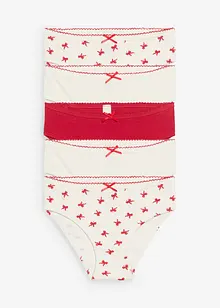 Slip in morbida maglia a costine con fiocchetto di raso (pacco da 5), bonprix Slip in morbida maglia a costine con fiocchetto di raso (pacco da 5), bonprix