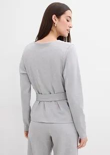 Maglia a maniche lunghe con cintura da annodare in misto viscosa, bonprix Maglia a maniche lunghe con cintura da annodare in misto viscosa, bonprix
