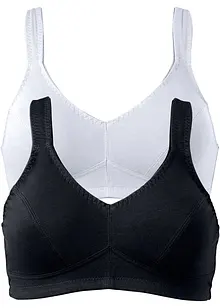 Reggiseno senza ferretto  con cotone biologico (pacco da 2), bonprix Reggiseno senza ferretto  con cotone biologico (pacco da 2), bonprix
