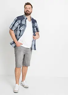 Camicia a maniche corte con inserto in denim, bonprix Camicia a maniche corte con inserto in denim, bonprix