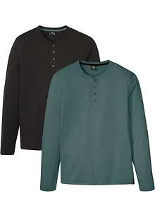 Maglia serafino con taglio comfort (pacco da 2), bonprix Maglia serafino con taglio comfort (pacco da 2), bonprix