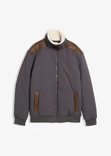 Bomber trapuntato idrorepellente con dettagli in similpelle, bonprix Bomber trapuntato idrorepellente con dettagli in similpelle, bonprix
