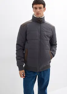 Bomber trapuntato idrorepellente con dettagli in similpelle, bonprix Bomber trapuntato idrorepellente con dettagli in similpelle, bonprix