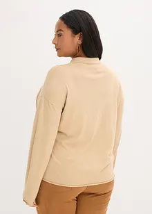 Cardigan effetto camicia in filato fine, bonprix Cardigan effetto camicia in filato fine, bonprix